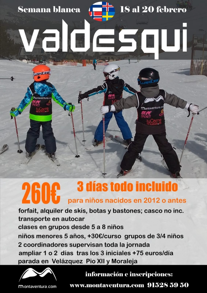 curso esqui sierra Madrid colegio Britanico y Escandinavo